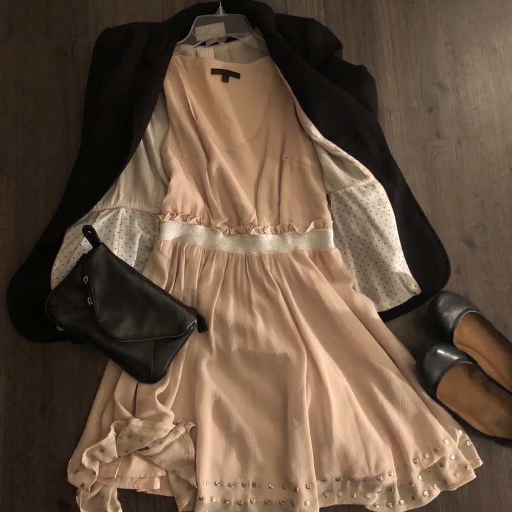Lucca Couture soft pink  mid dress.